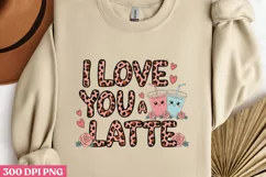 I love you a latte PNG, Cozy Valentine Sublimation PN Product Image 2