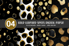 Gold Leopard Spots Digital Paper Product Image 1