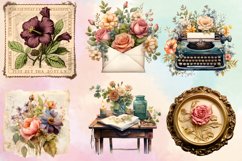 Vintage Floral Writing Clipart Bundle Product Image 2