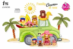 A family of beach gnomes on a truck Product Image 1
