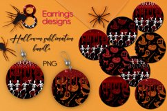 Funny Halloween | Sublimation round earring bundle, PNG Product Image 1