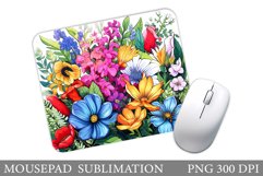 Wildflowers Mouse Pad. 3D Flowers Mouse Pad Sublimation Product Image 1