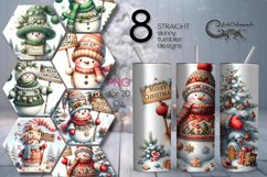 Xmas Snowman | cute Christmas Skinny tumbler sublimation Product Image 1