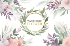 Watercolor Floral Clipart PNG, Floral Ornament and Wreath Product Image 1