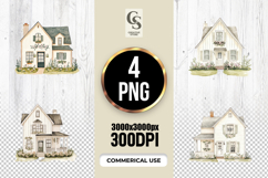 Charming Country House Illustration Clipart Sublimation PNG Product Image 1