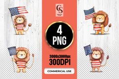 Patriotic Lion Clipart PNG Product Image 1
