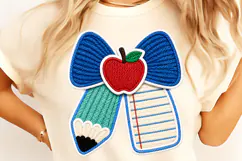 Teacher Pencil Paper Bow PNG, faux yarn CUSTOM Name Teacher Product Image 2