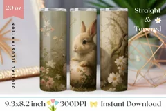 Easter Sublimation Tumbler, Vintage Bunny Tumbler Wrap Product Image 1