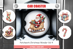 Christmas Patchwork Wonder Car Coaster Product Image 1