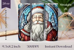 Santa Claus Tumbler Wrap, Christmas Sublimation Design Product Image 1