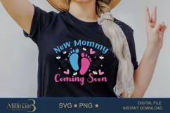 Gender Reveal Shirts|New Mommy Svg|New Mommy Coming Soon Product Image 1