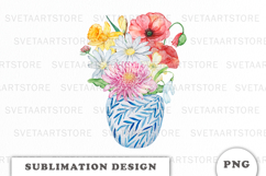 Watercolor Flowers Bouquet png Product Image 1