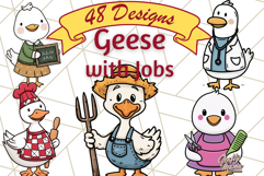 Goose Occupation Clipart PNG, Cute Job-Themed Graphics Product Image 1