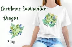 Christmas Sublimation Designs, Poinsettia sublimation Product Image 1
