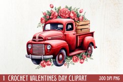 Crochet Valentines Day Clipart, Valentines Day Couplet Product Image 1
