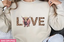 Love PNG, Highland Cow Sublimation PNG Product Image 1