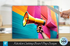 Holding Megaphone Cutting Board Sublimation Design Product Image 1