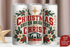 Christian Christmas 20oz Tumbler Wrap, Christmas Shines Brig Product Image 2