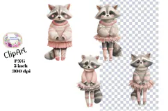 Raccoon, Shabby Chic, Ephemera, PNG, Clipart Product Image 1