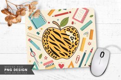 Playful Apple Design with Animal Prints Mouse Pad PNG Product Image 1