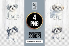 Watercolor Puppy Clipart Sublimation PNG Product Image 1