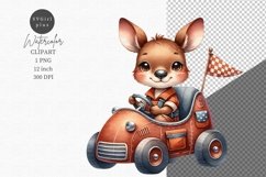 Nursery clipart, Kangaroo clipart, Racing baby Product Image 1