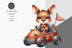Nursery clipart, Kangaroo clipart, Racing baby Product Image 1