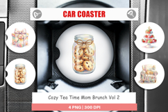 Cozy Tea Time Mom Brunch Car Coaster Product Image 1