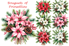 Christmas bouquets with poinsettias Product Image 1