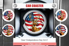 Car Coaster Deer 4th of July Product Image 1