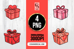 Cute Heart Gift Box Clipart Sublimation PNG Product Image 1