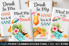 Summer Kitchen Towel Sublimation, Trendy Summer PNG, Summer Product Image 1