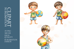 Watercolor summer kid clipart sublimation png Product Image 1