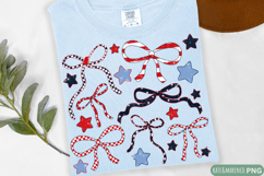 Fourth Of July Bows PNG | Preppy 4th Of July Coquette PNG Product Image 1