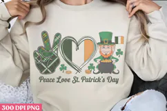 Peace, love & St Patrick's Day PNG, Gnome St Patricks Day Su Product Image 1