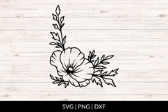 Hand Drawn Poppy Corner Accent SVG Product Image 1