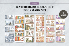 Watercolor Bookshelf Bookmark Set,Artistic Floral Library Product Image 1