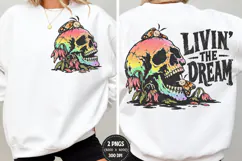 Front Back Skull Shirt Design, Skull Moth Front Back PNG, Li Product Image 1