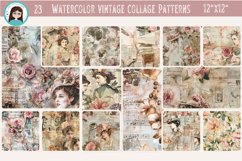 Watercolor Vintage Collage Patterns Product Image 1