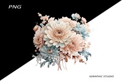 Rose Gold and Teal Chrysanthemum PNG Product Image 1