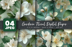 Gardenia Floral Digital Paper Product Image 1