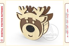 Reindeer clutch purse v74 aser cut vector Glowforge file SVG Product Image 1