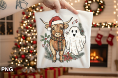 Christmas Cow Sublimation - Christmas PNG Design Product Image 1