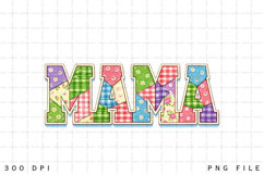 Mama Patchwork Floral Quilt Style Retro Motherhood Product Image 1