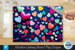 Colorful Hearts Cutting Board Sublimation Design Product Image 1