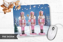 Festive Nutcracker Trio in Winter Wonderland Mouse Pad PNG Product Image 1