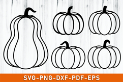 Pumpkin Outline SVG Laser Cut Files, Fall SVG, Autumn SVG Product Image 1