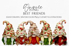Best Friends Gnomes | Gnome Clipart PNG Product Image 1