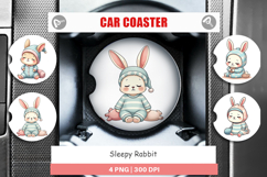 Car Coaster Sleepy Rabbit Product Image 1