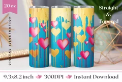 Glitter Love Tumbler Design, Valentine's Day Tumbler PNG Product Image 1